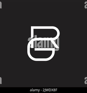 letter gr curves linked font logo vector Stock Vector