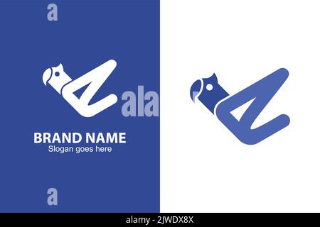 Parrot E Logo. Flying parrot logo with letter E design concept. Flat and simple design that is easy to apply in any media Stock Vector