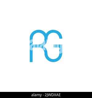letter rg oval font geometric logo vector Stock Vector