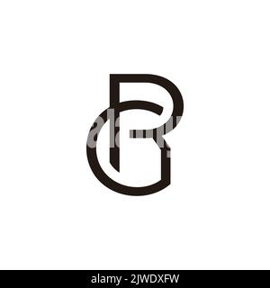 letter rg linear simple linked logo vector Stock Vector