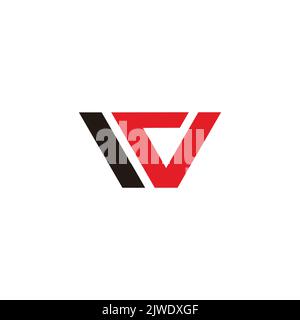 letter iv colorful geometric line logo design vector Stock Vector