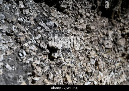 ZAPORIZHZHIA REGION, UKRAINE - SEPTEMBER 02, 2022 - Stony ground is seen at one of the positions of the Ukrainian Armed Forces, where they improve defensive facilities by installing metal bunkers, Zaporizhzhia, south-eastern Ukraine. Stock Photo