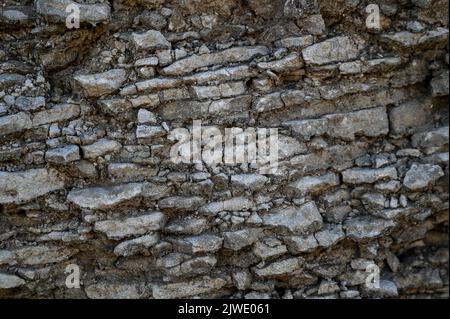 ZAPORIZHZHIA REGION, UKRAINE - SEPTEMBER 02, 2022 - Stony ground is seen at one of the positions of the Ukrainian Armed Forces, where they improve defensive facilities by installing metal bunkers, Zaporizhzhia, south-eastern Ukraine. Stock Photo