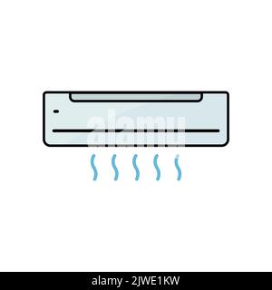 Air conditioning icon. Icon related to electronic. Lineal color icon style, colored. Simple design editable Stock Vector