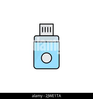 USB Flashdisk icon. Icon related to electronic, technology. Lineal color icon style, colored. Simple design editable Stock Vector