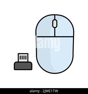 computer mouse icon. Icon related to electronic, technology. Lineal color icon style, colored. Simple design editable Stock Vector