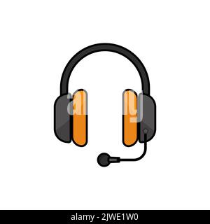 Headphone icon. Icon related to electronic, technology. Lineal color icon style, colored. Simple design editable Stock Vector