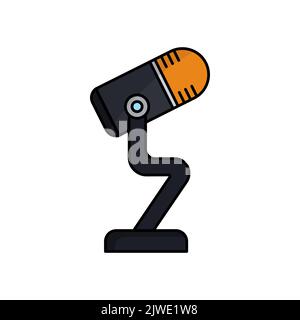 Microphone icon. Icon related to electronic, technology. Lineal color icon style, colored. Simple design editable Stock Vector