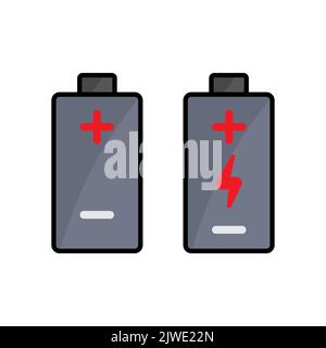 Battery icon. Icon related to electronic, technology. Lineal color icon style, colored. Simple design editable Stock Vector
