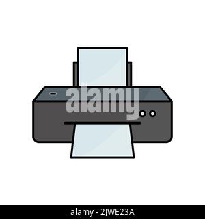 Printer icon. Icon related to electronic, technology. Lineal color icon style, colored. Simple design editable Stock Vector