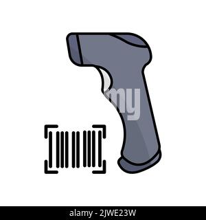 Scanner icon. Icon related to electronic, technology. Lineal color icon style, colored. Simple design editable Stock Vector