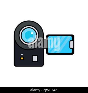 Video camera icon. Icon related to electronic, technology. Lineal color icon style, colored. Simple design editable Stock Vector