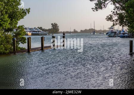 Major flooding in Venice, Florida after nearby tornado passed by Stock Photo