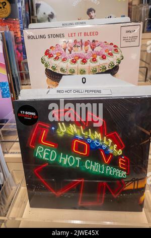 Barnes & Noble Booksellers on Fifth Avenue in New York City has a large selection of vinyl records, USA  2022 Stock Photo