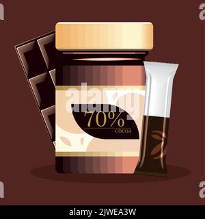 chocolate spread with bar package Stock Vector