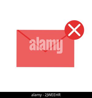 Spam email vector icon illustration and internet sign. Envelope message and business communication letter. Information send and security newsletter pr Stock Vector