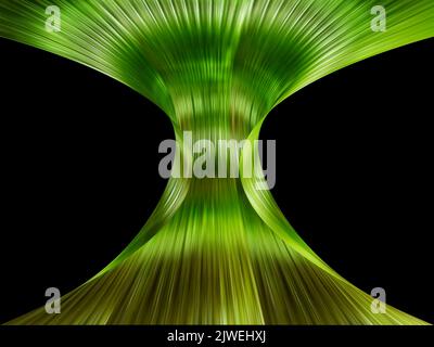 Abstract futuristic green wave landscape on a dark background. Stock Photo