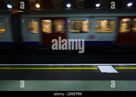 London Underground with motion blur Stock Photo