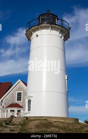 Nobska Point Lighthouse, Woods Hole, MA Stock Photo