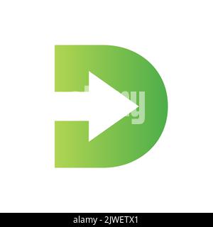 Letter D Financial Logo with Growth Arrow Design. Accounting Element, Financial Investment Symbol Vector Template Stock Vector