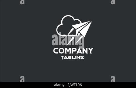 minimal cloud mail logo template Stock Vector