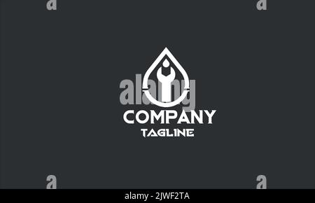 minimal plumbing service logo template Stock Vector