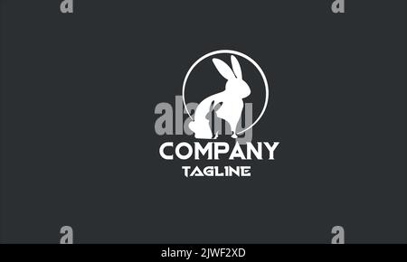 minimal rabbit logo template Stock Vector