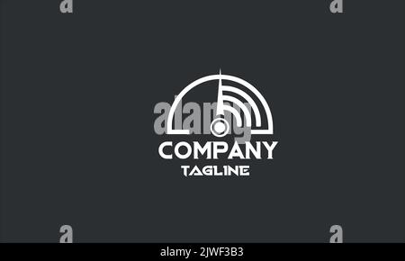 minimal speed WiFi logo template Stock Vector