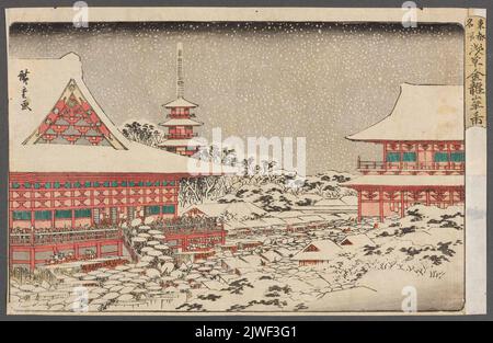 Kinryuzan Temple in Asakusa during the year end festivities (Asakusa, Kinryuzan toshi-no ichi); print from the series: Toto meisho (Famous Places of the Eastern Capital). Utagawa, Hiroshige I (1797-1858), graphic artist Stock Photo