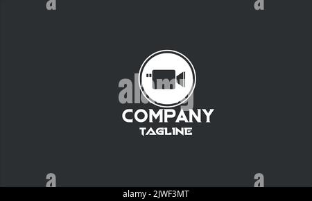 minimal media logo template Stock Vector