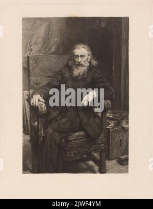 Portrait of Jan Matejko after his self-portrait of 1892. Łopieński, Ignacy (1865-1941), graphic artist, Matejko, Jan (1838-1893), painter Stock Photo