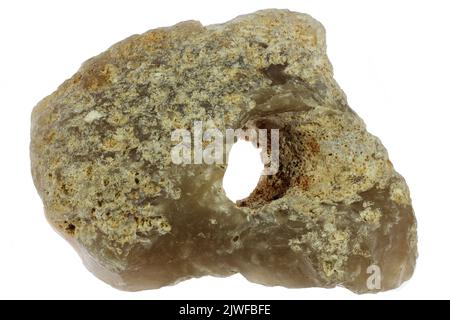 adder stone from the Baltic Sea coast in Waabs, Germany isolated on white background Stock Photo