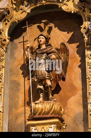 St. Michael the Archangel in the Cathedral of Our Lady of the Assumption, Funchal, Madeira, Portugal Stock Photo