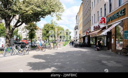 Berlin, Germany, August 31, 2022, late summer street scene on Mehringdamm in Kreuzberg. Stock Photo