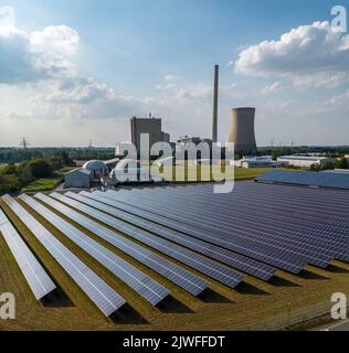 The Heyden power plant, coal-fired power plant, which was shut down in July 2021 and held in reserve as a grid reserve and will be temporarily reconne Stock Photo