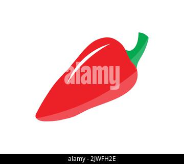 Sweet red bell pepper, Chopped paprika, Red bell pepper farming logo design. Organic vegetable garden, agriculture concept vector design. Stock Vector