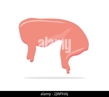 Pork or rabbit meat, rabbit organic farm diet meat logo design. Preparation of rabbit meat for smoking vector design and illustration. Stock Vector