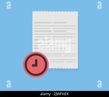 Payment Due, Budget planning concept, Accountant is calculate tax logo design. Calendar, calculator, credit card statement and check, Past due vector. Stock Vector