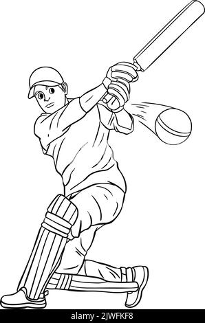 How to Draw Cricket Player - YouTube