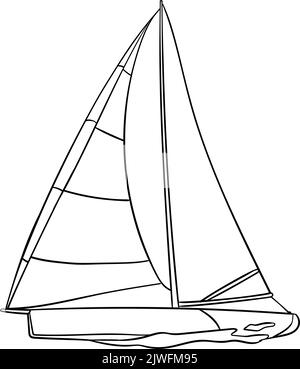 Sailing Coloring Page for Kids Stock Vector Image & Art - Alamy