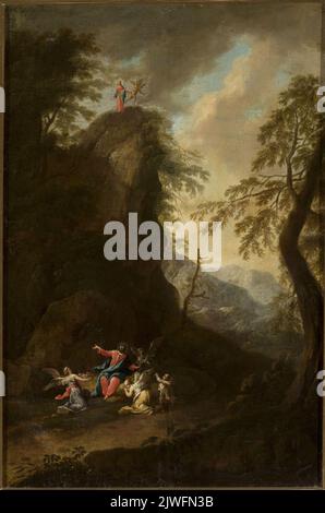 Temptation of Christ and attending angels. Schinnagl, Maximilian Joseph (1697-1762), painter Stock Photo