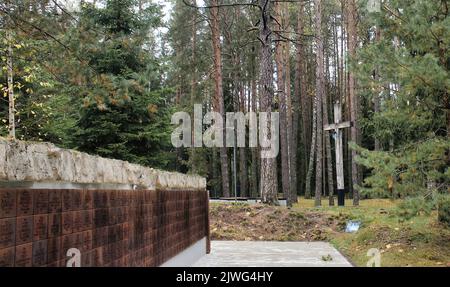 The Polish Katyn Cemetery in Smolensk, Russia, where about 22,000 Polish officers, politicians, journalists, and professors were summarily executed Stock Photo