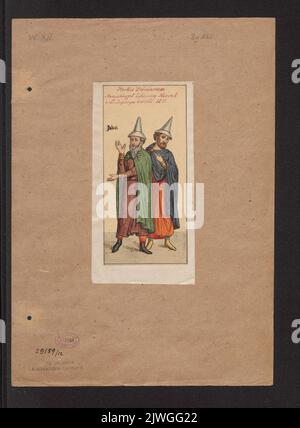 Two Jews in attire from the 16th century. Lesser, Aleksander (1814-1884 ...
