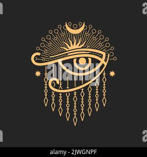 Eye of Horus, ancient egyptian moon grey icon Stock Vector Image & Art ...