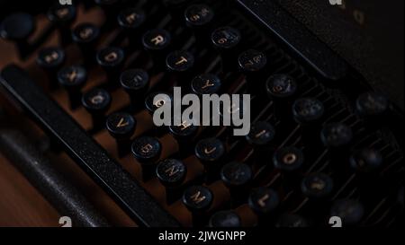 Close view of Vintage Typewriter Keys Stock Photo