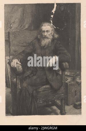 Portrait of Jan Matejko after his self-portrait of 1892. Łopieński, Ignacy (1865-1941), graphic artist, Matejko, Jan (1838-1893), painter Stock Photo