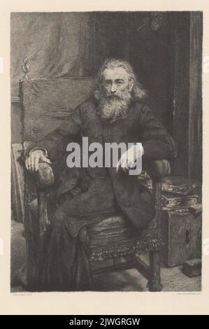 Portrait of Jan Matejko after his self-portrait of 1892. Łopieński, Ignacy (1865-1941), graphic artist, Matejko, Jan (1838-1893), painter Stock Photo