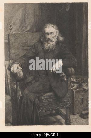 Portrait of Jan Matejko after his self-portrait of 1892. Łopieński, Ignacy (1865-1941), graphic artist, Matejko, Jan (1838-1893), painter Stock Photo