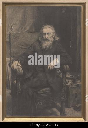 Portrait of Jan Matejko after his self-portrait of 1892. Łopieński, Ignacy (1865-1941), graphic artist, Matejko, Jan (1838-1893), painter Stock Photo