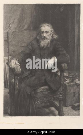 Portrait of Jan Matejko after his self-portrait of 1892. Łopieński, Ignacy (1865-1941), graphic artist, Matejko, Jan (1838-1893), painter Stock Photo